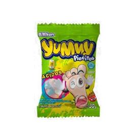 CAJA GOMITAS YUMMY PIECITOS ACIDOS 30g x12u