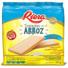 TOSTADAS RIERA DE ARROZ SIN SAL 150G